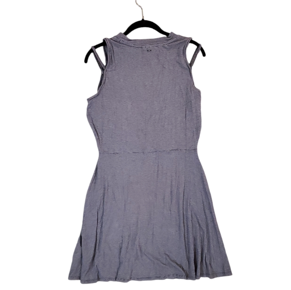 Volcom Women's Open Arms Cold Shoulder Navy Stripe Dress Large - Picture 3 of 7
